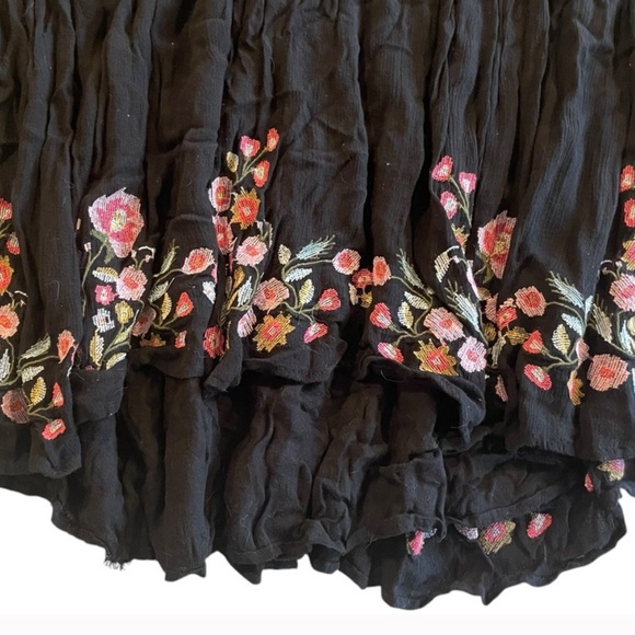 Free People Te Amo Black Floral Embroidered Mini Dress - Picture 4 of 8
